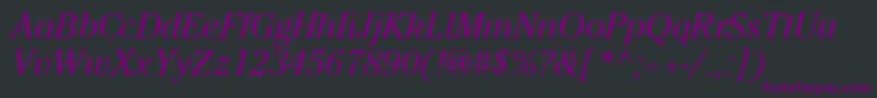 ItcCheltenhamLtBookItalic Font – Purple Fonts on Black Background