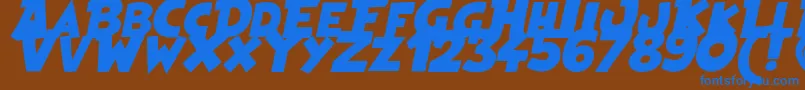 HeroesLegend Font – Blue Fonts on Brown Background