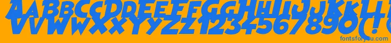 HeroesLegend Font – Blue Fonts on Orange Background
