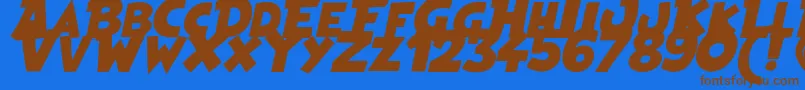 HeroesLegend Font – Brown Fonts on Blue Background