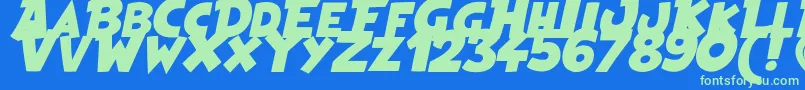 HeroesLegend Font – Green Fonts on Blue Background