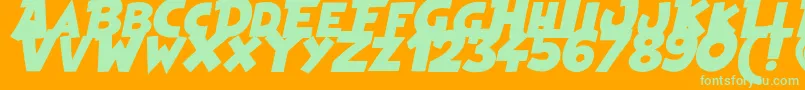 HeroesLegend Font – Green Fonts on Orange Background