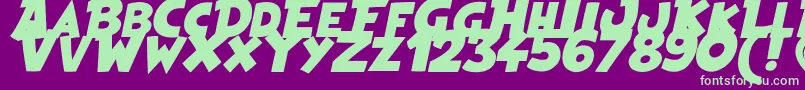 HeroesLegend Font – Green Fonts on Purple Background