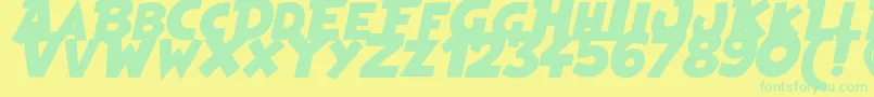 HeroesLegend Font – Green Fonts on Yellow Background