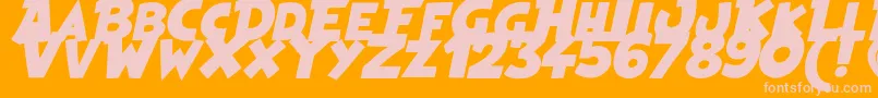 HeroesLegend-Schriftart – Rosa Schriften auf orangefarbenem Hintergrund