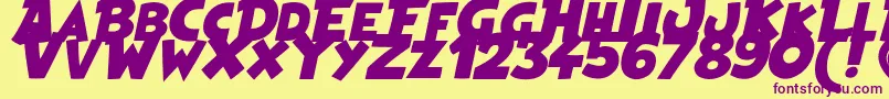 HeroesLegend Font – Purple Fonts on Yellow Background