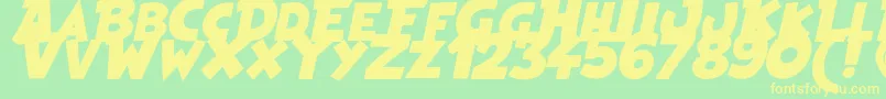 HeroesLegend Font – Yellow Fonts on Green Background