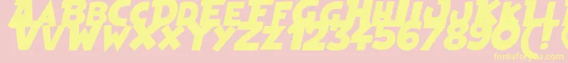 fuente HeroesLegend – Fuentes Amarillas Sobre Fondo Rosa