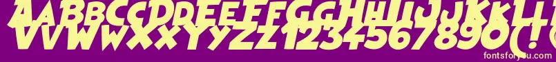 Fonte HeroesLegend – fontes amarelas em um fundo roxo