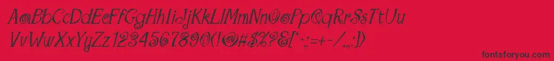 MaracaItalic Font – Black Fonts on Red Background