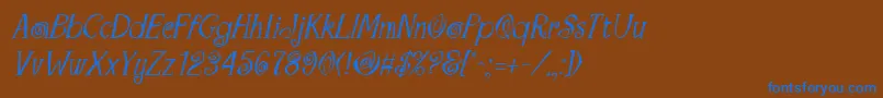MaracaItalic Font – Blue Fonts on Brown Background