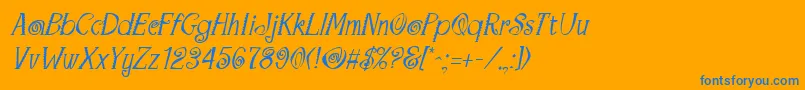 Шрифт MaracaItalic – синие шрифты на оранжевом фоне