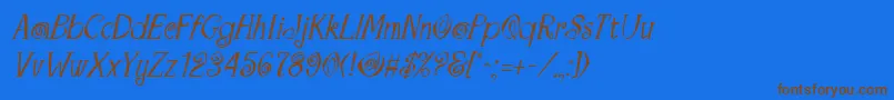 MaracaItalic Font – Brown Fonts on Blue Background
