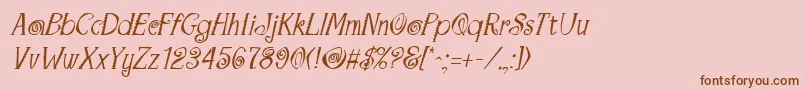 MaracaItalic Font – Brown Fonts on Pink Background