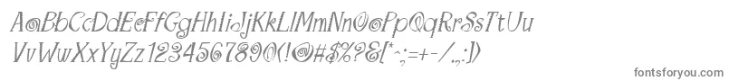 MaracaItalic-fontti – harmaat kirjasimet valkoisella taustalla