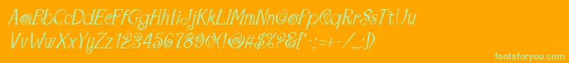 MaracaItalic Font – Green Fonts on Orange Background