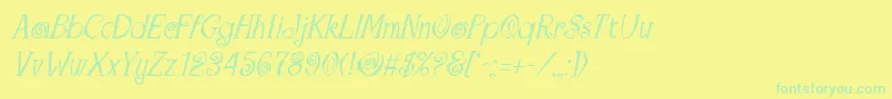 Шрифт MaracaItalic – зелёные шрифты на жёлтом фоне