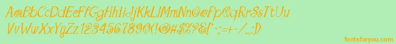 MaracaItalic Font – Orange Fonts on Green Background