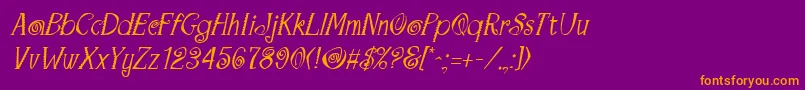 MaracaItalic Font – Orange Fonts on Purple Background