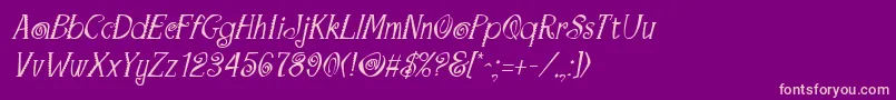 MaracaItalic Font – Pink Fonts on Purple Background