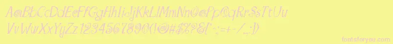 MaracaItalic Font – Pink Fonts on Yellow Background