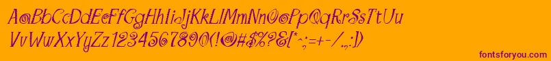 MaracaItalic Font – Purple Fonts on Orange Background