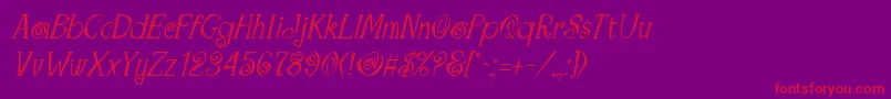 MaracaItalic Font – Red Fonts on Purple Background