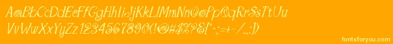MaracaItalic Font – Yellow Fonts on Orange Background