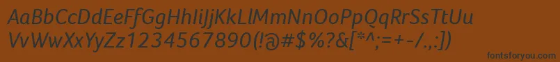 フォントFocoItalic – 黒い文字が茶色の背景にあります