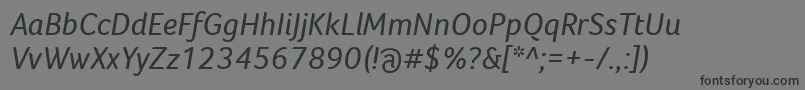 Fonte FocoItalic – fontes pretas em um fundo cinza