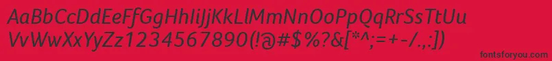 FocoItalic Font – Black Fonts on Red Background