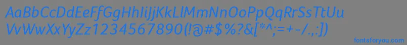 Шрифт FocoItalic – синие шрифты на сером фоне