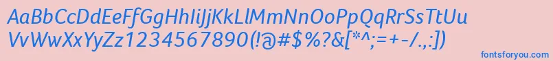 Шрифт FocoItalic – синие шрифты на розовом фоне