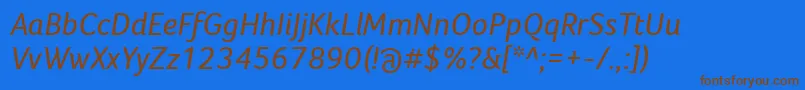 FocoItalic Font – Brown Fonts on Blue Background