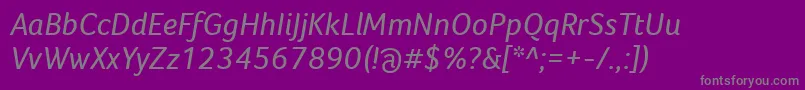 FocoItalic Font – Gray Fonts on Purple Background