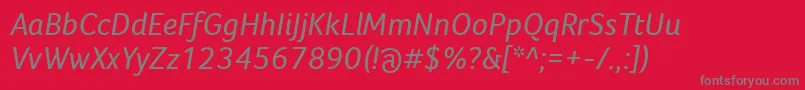 FocoItalic Font – Gray Fonts on Red Background