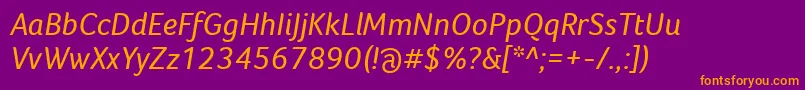 FocoItalic Font – Orange Fonts on Purple Background