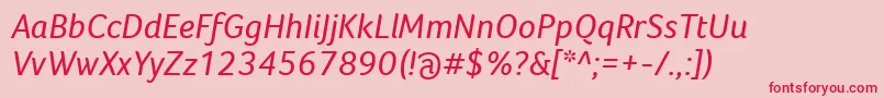 FocoItalic Font – Red Fonts on Pink Background