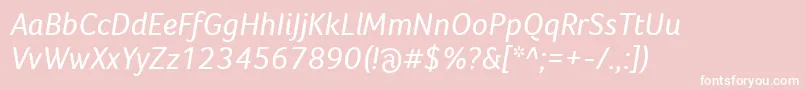 Fonte FocoItalic – fontes brancas em um fundo rosa