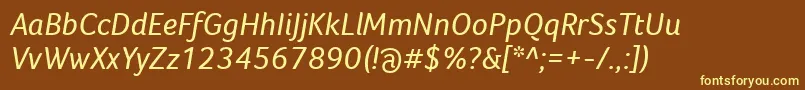Шрифт FocoItalic – жёлтые шрифты на коричневом фоне