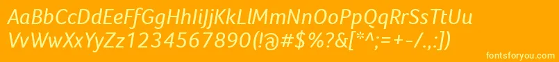 fuente FocoItalic – Fuentes Amarillas Sobre Fondo Naranja