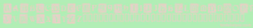 Squarecaps Font – Pink Fonts on Green Background