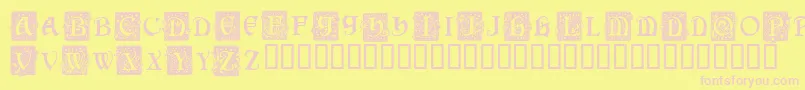 Squarecaps Font – Pink Fonts on Yellow Background