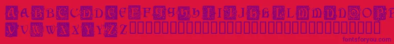 Squarecaps Font – Purple Fonts on Red Background