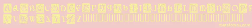 Squarecaps Font – Yellow Fonts on Pink Background