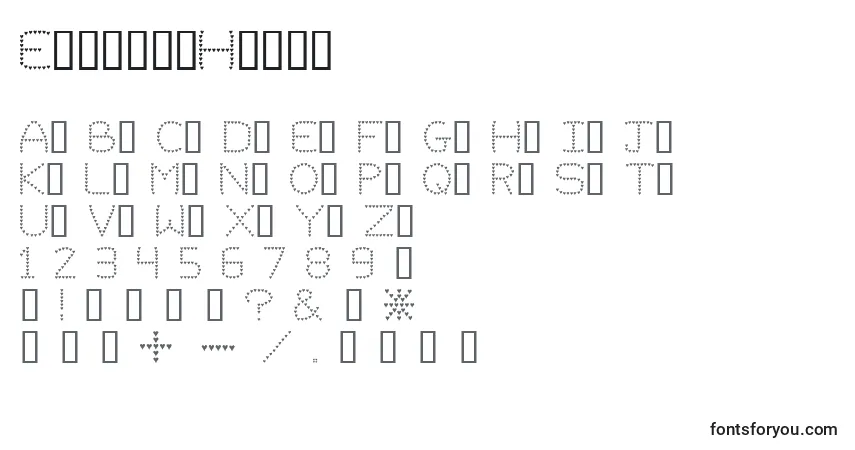 Schriftart EvelynsHeart – Alphabet, Zahlen, spezielle Symbole