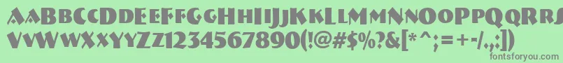 フォントABremencapsnrBold – 緑の背景に灰色の文字