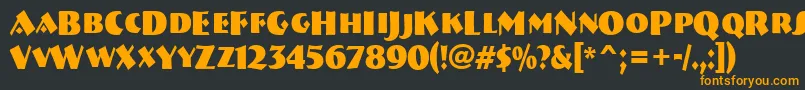 フォントABremencapsnrBold – 黒い背景にオレンジの文字