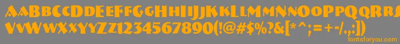 フォントABremencapsnrBold – オレンジの文字は灰色の背景にあります。