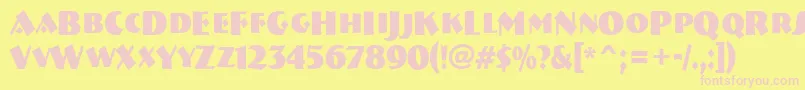 ABremencapsnrBold Font – Pink Fonts on Yellow Background